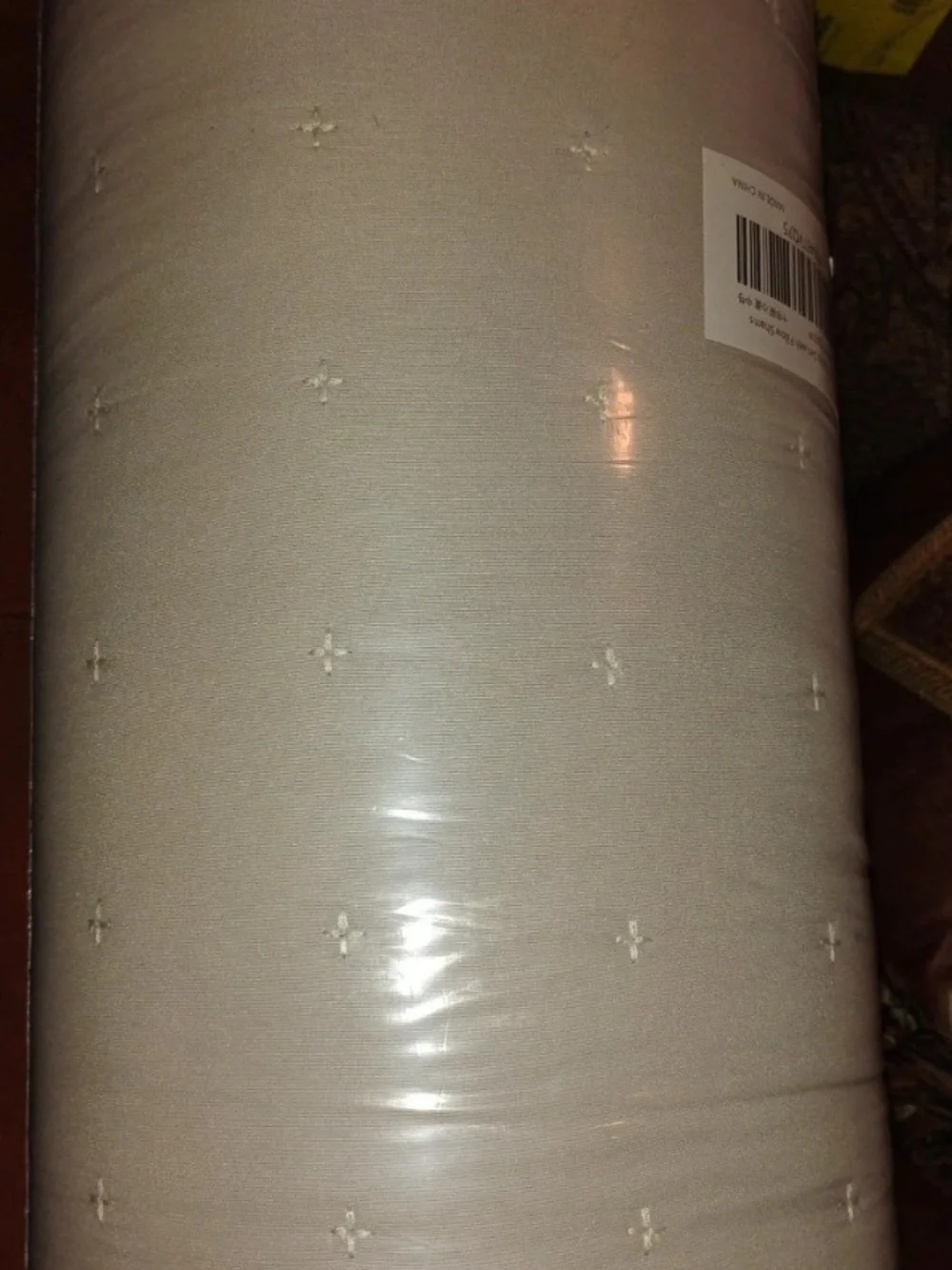 Textured Geometric Comforter Set - Cream ( Queen Size)